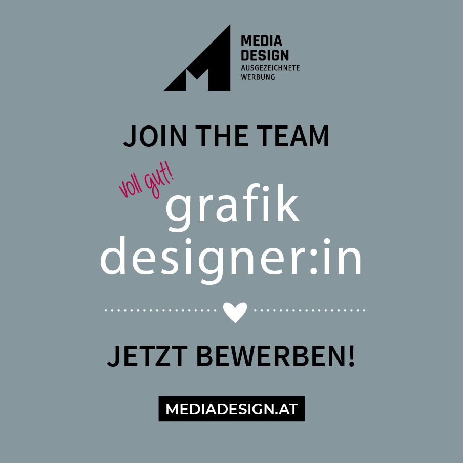 mediadesign sucht Grafikdesigner:innen